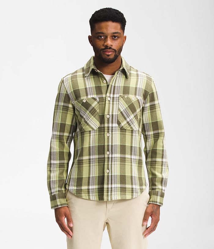 The North Face Mens Shirt Valley Twill Flannel 942UYSMHQ - Green